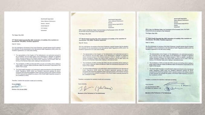 Pushback of the Week: July 15, 2024: Letters from Dutch Senators to Tedros Adhanom Ghebreyesus